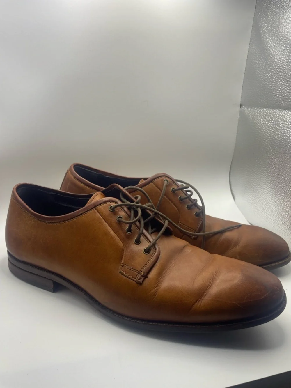 Cole Haan Men's Tan Leather Derby Oxfords